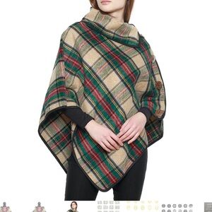 Jordan Plaid Cape poncho with Monogram Detailand beautiful bottom detail